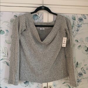 Ardene Light Gray off shoulder grey sweater